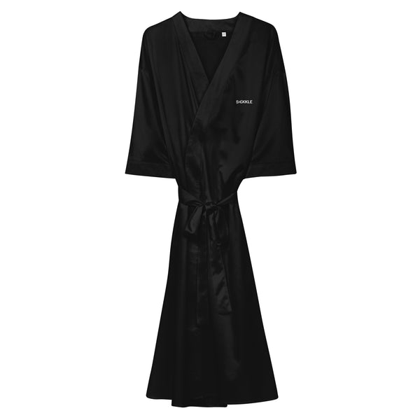 Sekkle Embroidered Logo Satin Robe