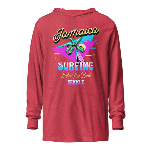 Jamaica Surfing Hooded LS Tee