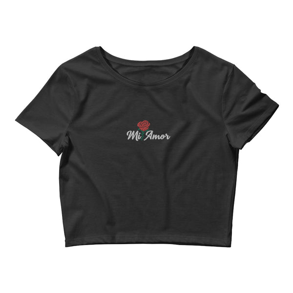 Mi Amor Embroidered Women’s Crop Tee