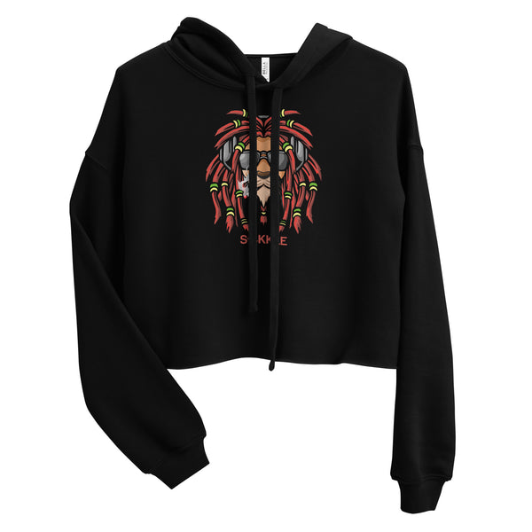 Rasta Lion Crop Hoodie