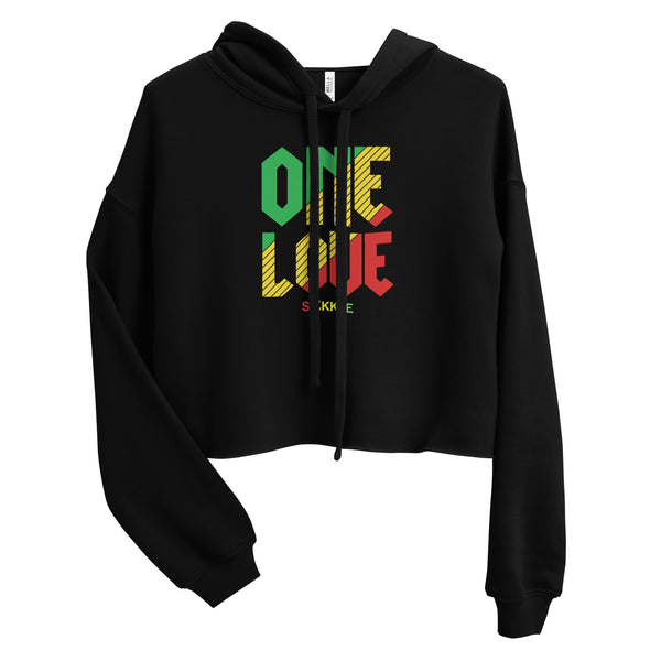 One Love Stripe Crop Hoodie